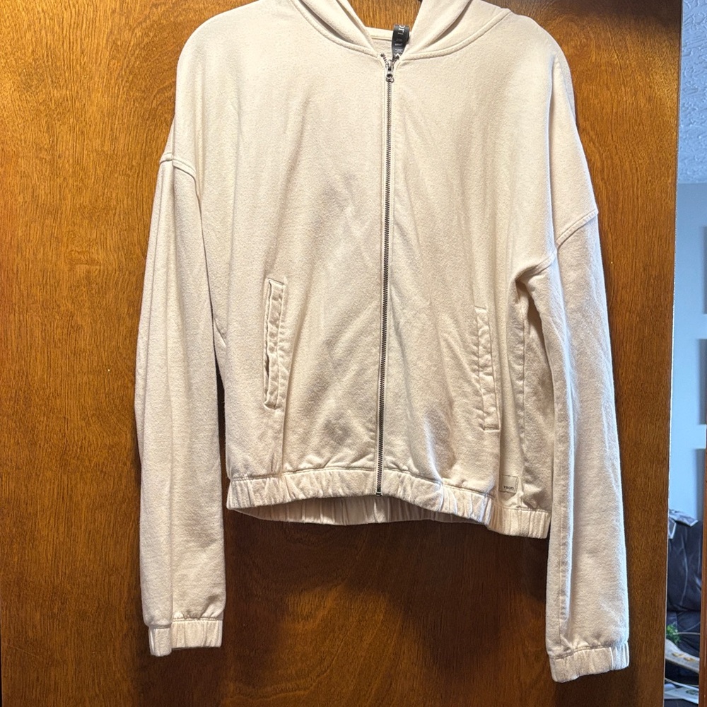 Vuori Light Beige Hooded Zip Jacket